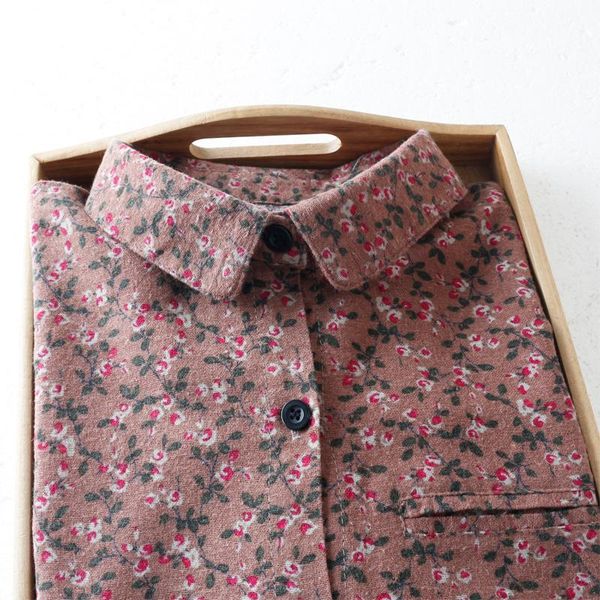 women's blouses & shirts autumn and winter style chemise literary pastoral flower doll collar blouse cotton linen shirt sanding spring, White
women's blouses & shirts autumn and winter style chemise literary pastoral flower doll collar blouse cotton linen shirt sanding spring, White