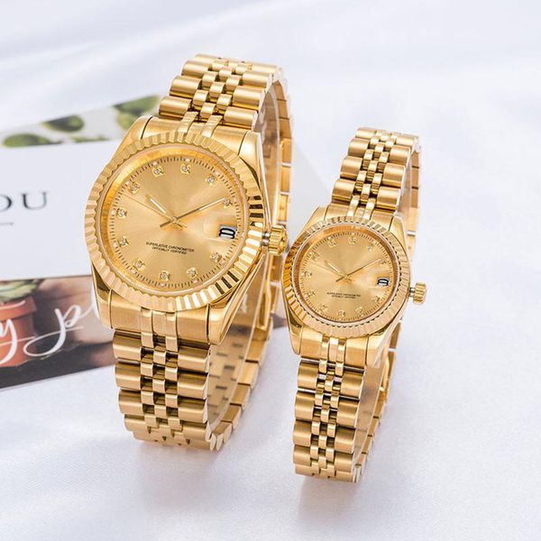 men's automatic gold watch ladies dress full stainless steel sapphire waterproof luminous couple style classic watch, Slivery;brown
men's automatic gold watch ladies dress full stainless steel sapphire waterproof luminous couple style classic watch, Slivery;brown