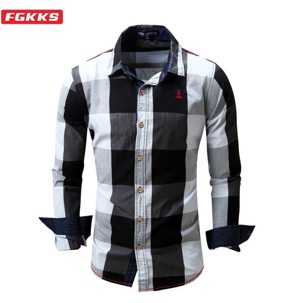 fgkks brand men plaid shirt new men's outdoor casual long sleeve shirt male cotton patchwork shirts eu size, White;black
fgkks brand men plaid shirt new men's outdoor casual long sleeve shirt male cotton patchwork shirts eu size, White;black