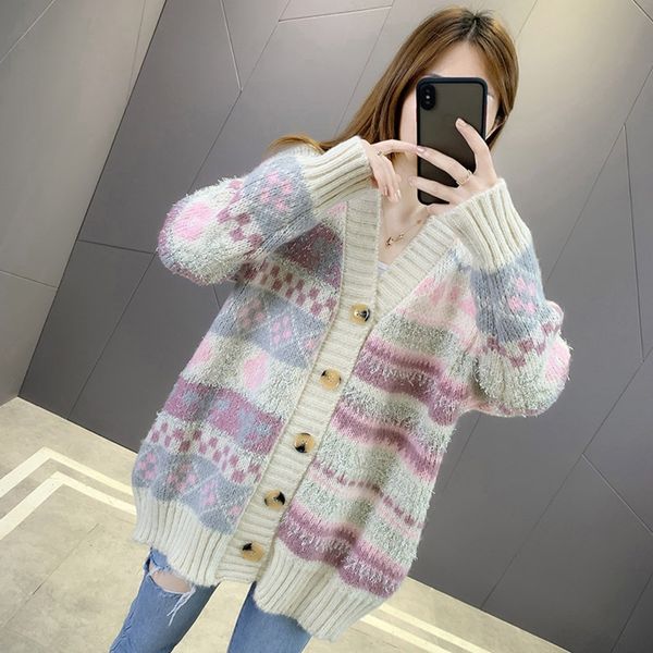 jydiz lazy 2020 loose wear women winter thickening autumn new coat sweatersweater sweater knitted cardigan medium long coat fashion goddess, White;black
jydiz lazy 2020 loose wear women winter thickening autumn new coat sweatersweater sweater knitted cardigan medium long coat fashion goddess, White;black