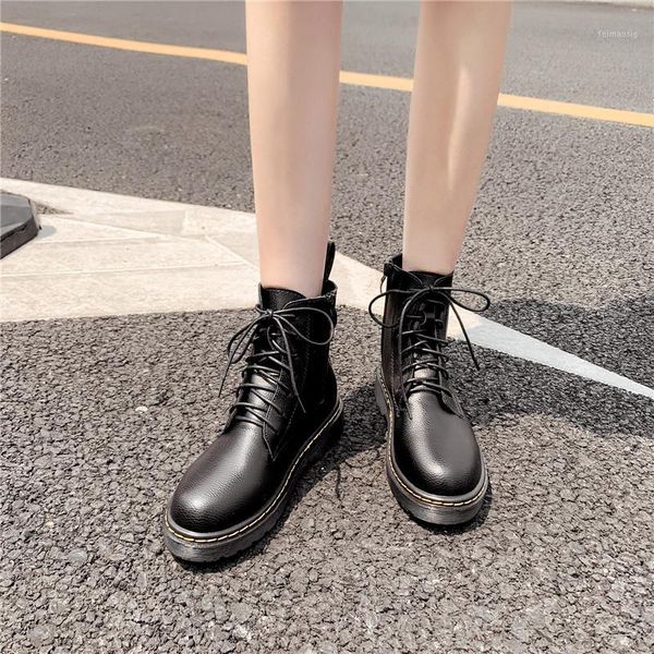 autumn 2019 faux leather lace up ankle combat boots for women sewing black chunky heel street goth shoes booties woman1
autumn 2019 faux leather lace up ankle combat boots for women sewing black chunky heel street goth shoes booties woman1