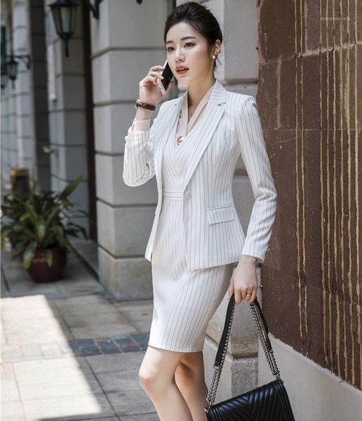 formal women business suits with 2 piece set jackets and dress styles ladies professional blazers set fashion striped1, White;black
formal women business suits with 2 piece set jackets and dress styles ladies professional blazers set fashion striped1, White;black