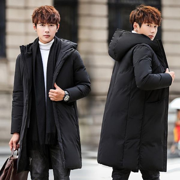 solid color long down jacket men's slim hooded thick men's winter warm jacket with high cost performance, Black
solid color long down jacket men's slim hooded thick men's winter warm jacket with high cost performance, Black