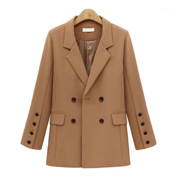 women winter 2020 england blazer button double breasted blazers and jackets long sleeve office lady suits female casual outwear1, White;black
women winter 2020 england blazer button double breasted blazers and jackets long sleeve office lady suits female casual outwear1, White;black