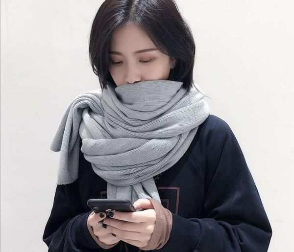 korean pure color knitted wool scarf for women's autumn and winter thickening and warmth keeping for students 201021, Blue;gray
korean pure color knitted wool scarf for women's autumn and winter thickening and warmth keeping for students 201021, Blue;gray
