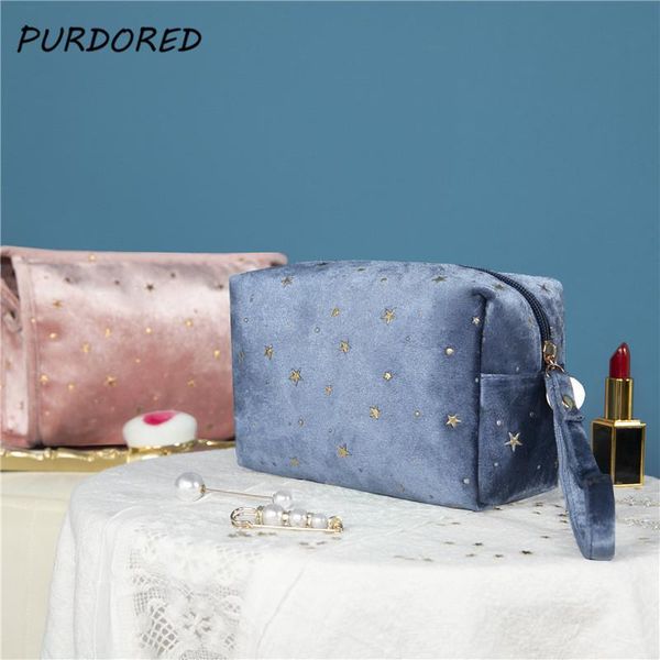 purdored 1 pc vintage women velvet cosmetic bag zipper gold star makeup bag solid color female travel make up pouch beauty case
purdored 1 pc vintage women velvet cosmetic bag zipper gold star makeup bag solid color female travel make up pouch beauty case