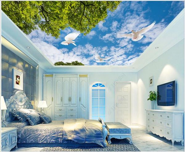 3d ceiling murals wallpaper custom p blue sky white clouds green leaves pigeon home decor 3d wall mural wallpaper in the living room
3d ceiling murals wallpaper custom p blue sky white clouds green leaves pigeon home decor 3d wall mural wallpaper in the living room