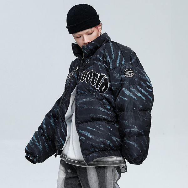 high street print embroidery thick wadded jacket for men oversize stand windbreaker winter coat hip hop casual parkas, Black;brown
high street print embroidery thick wadded jacket for men oversize stand windbreaker winter coat hip hop casual parkas, Black;brown