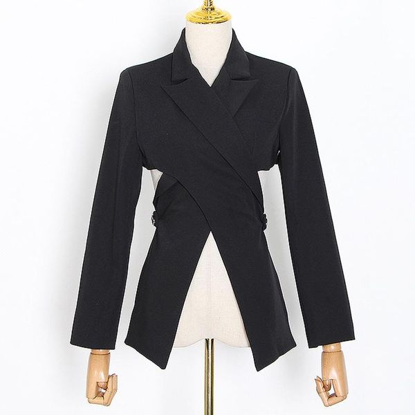 high street new fashion 2021 designer stylish trench women's tailored collar long sleeve asymmetrical blazer coat, White;black
high street new fashion 2021 designer stylish trench women's tailored collar long sleeve asymmetrical blazer coat, White;black