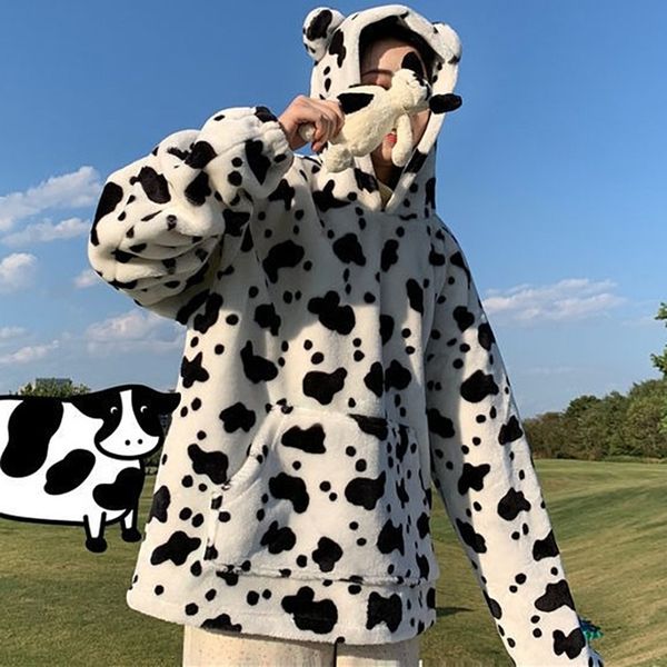 deeptown cow print sweatshirt women fashion kawaii hoodies autumn winter clothes women long sleeve cute plush hoodie 201113, Black
deeptown cow print sweatshirt women fashion kawaii hoodies autumn winter clothes women long sleeve cute plush hoodie 201113, Black