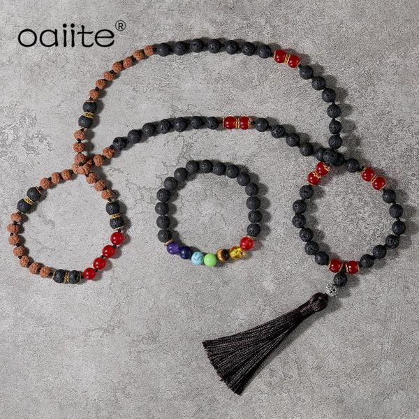 oaiite rudraksha bead mala necklace sets,108 natural lava volcanic rock stone jewelry ,7 chakra prayer bracelet women men, Silver
oaiite rudraksha bead mala necklace sets,108 natural lava volcanic rock stone jewelry ,7 chakra prayer bracelet women men, Silver