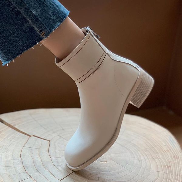boots vintage cow leather ankle for women autumn winter square toe thick med heels shoes woman elastic band party casual, Black
boots vintage cow leather ankle for women autumn winter square toe thick med heels shoes woman elastic band party casual, Black