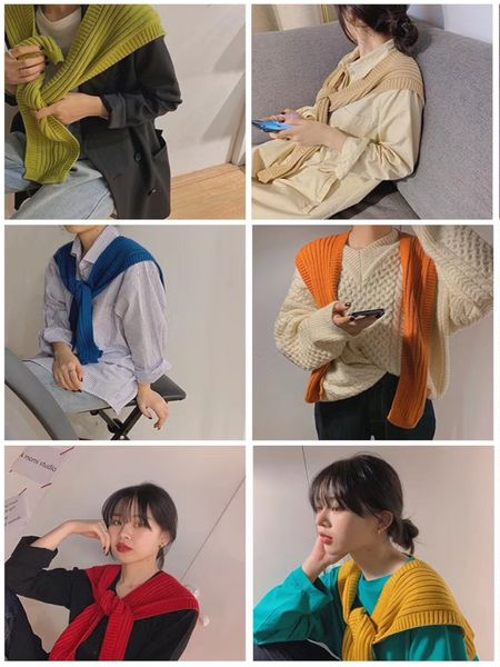 net red shawl with knitted autumn cape neck protection small neckwear scarf for women in winter, Blue;gray
net red shawl with knitted autumn cape neck protection small neckwear scarf for women in winter, Blue;gray