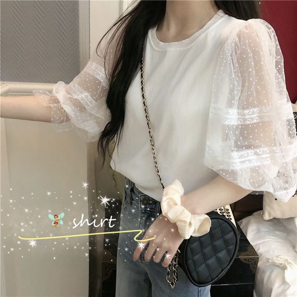 2021 new shirt sees korean fashion around the neck sleeve with short mesh breathable trend gnrj, White
2021 new shirt sees korean fashion around the neck sleeve with short mesh breathable trend gnrj, White