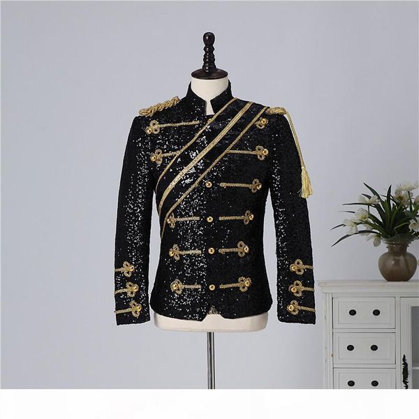 england style court dress vintage black white sequins stand collar jacket slim coat nightclub bar men's band rock singer costume wholes, Black;brown
england style court dress vintage black white sequins stand collar jacket slim coat nightclub bar men's band rock singer costume wholes, Black;brown
