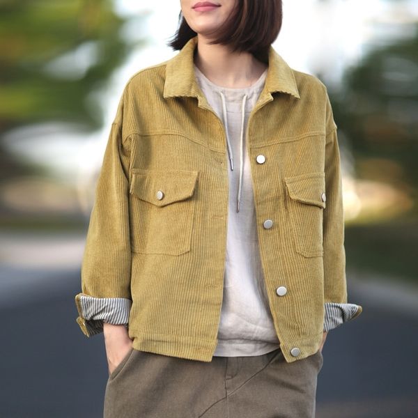 bx19x yamulan solid loose slimming literary color short collar corduroy coat for women spring wick shirt coat shirt 2020 new 8goje, Black
bx19x yamulan solid loose slimming literary color short collar corduroy coat for women spring wick shirt coat shirt 2020 new 8goje, Black