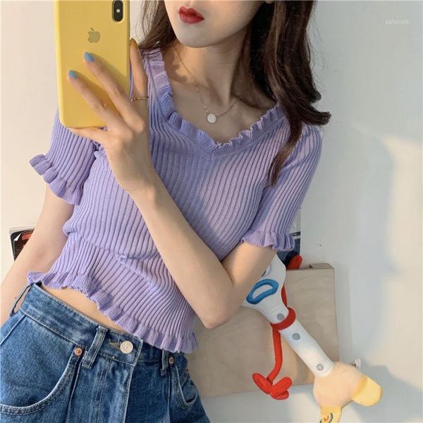 new fashion girl summer knitted jacket slim short blouse women summer short sleeve shirt tee1, White
new fashion girl summer knitted jacket slim short blouse women summer short sleeve shirt tee1, White