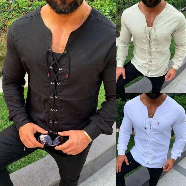 mens cotton linen long sleeve shirt muscle slim strap casual v neck shirts vintage loose shirt clothes1, White;black
mens cotton linen long sleeve shirt muscle slim strap casual v neck shirts vintage loose shirt clothes1, White;black