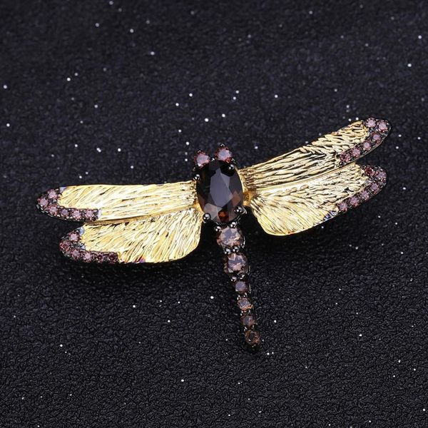gem's ballet 925 sterling sliver handmade dragonfly brooches 1.05ct natural vintage smoky quartz brooch for women fine jewelry 201009, Gray
gem's ballet 925 sterling sliver handmade dragonfly brooches 1.05ct natural vintage smoky quartz brooch for women fine jewelry 201009, Gray