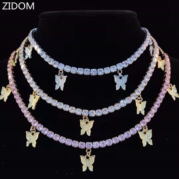 women hip hop iced out bling necklace zircon tennis chain with butterfly choker necklaces charm hiphop jewelry fashion gift, Silver
women hip hop iced out bling necklace zircon tennis chain with butterfly choker necklaces charm hiphop jewelry fashion gift, Silver