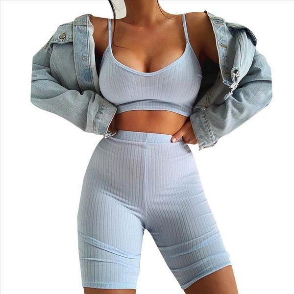 2020 women 2 pcs matching set solid skinny sheathsports sleeveless home gym sports crop high waist shorts fitness tracksuit, Gray
2020 women 2 pcs matching set solid skinny sheathsports sleeveless home gym sports crop high waist shorts fitness tracksuit, Gray