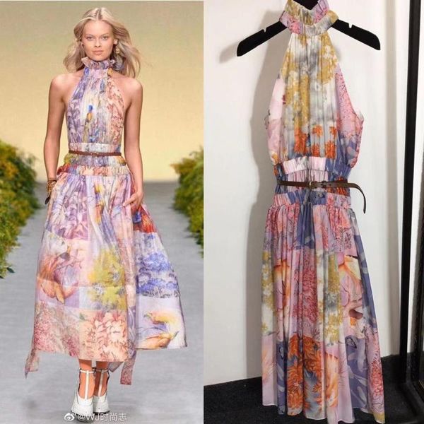 2021 spring runway clothes women halter collar sleeveless dress fashion printed evening party dress, Black;gray
2021 spring runway clothes women halter collar sleeveless dress fashion printed evening party dress, Black;gray