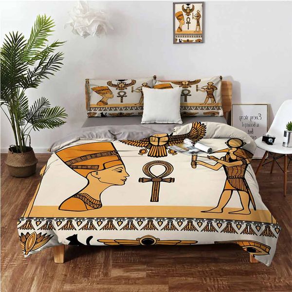 historical ancient symbols set with nefertiti profile antique artworkbedding 3-piece set
historical ancient symbols set with nefertiti profile antique artworkbedding 3-piece set