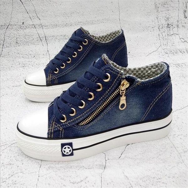 summer autumn women shoes hidden wedge heels fashion casual women's elevator canvas shoes denim for women heighten shoes mujer y200801, Black
summer autumn women shoes hidden wedge heels fashion casual women's elevator canvas shoes denim for women heighten shoes mujer y200801, Black