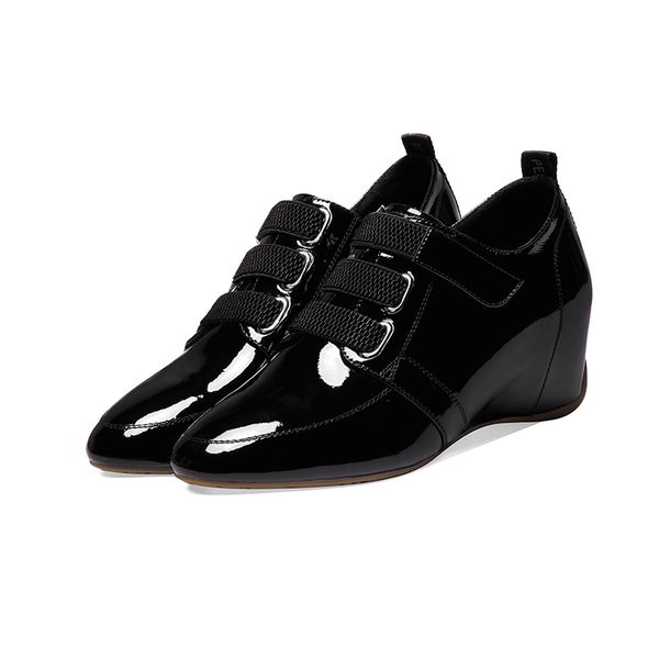 2021 new female fashion fall wedges heels black toe party shoes 8hzz