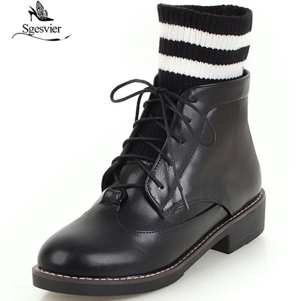 boots sgesvier fashion women shoes 2021 woman pu leather med heel ankle winter ladies casual round toe lace up b828, Black
boots sgesvier fashion women shoes 2021 woman pu leather med heel ankle winter ladies casual round toe lace up b828, Black
