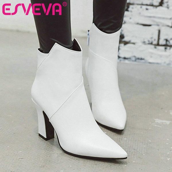 boots esveva 2021 pu leather western style women shoes winter ankle pointed toe buckle square high heel boot size 34-43, Black
boots esveva 2021 pu leather western style women shoes winter ankle pointed toe buckle square high heel boot size 34-43, Black