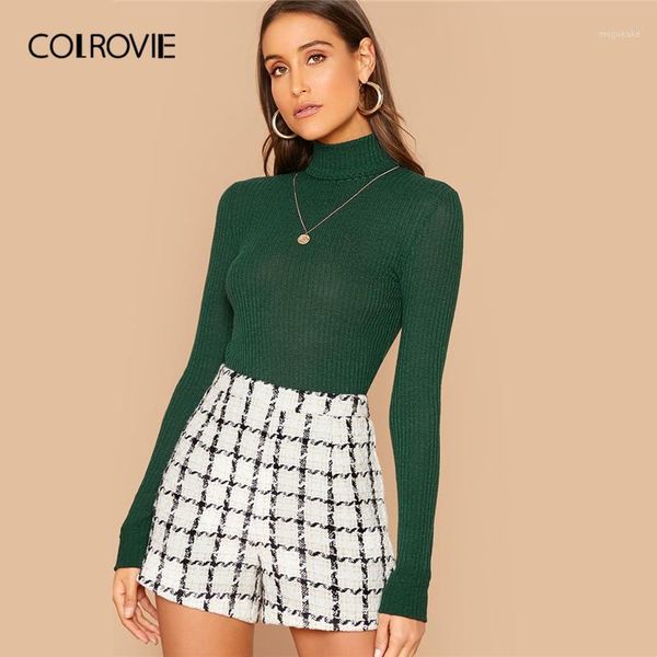 colrovie green high neck rib knit solid women casual stretchy solid tees 2020 fall elegant slim fit pullover 1, White
colrovie green high neck rib knit solid women casual stretchy solid tees 2020 fall elegant slim fit pullover 1, White