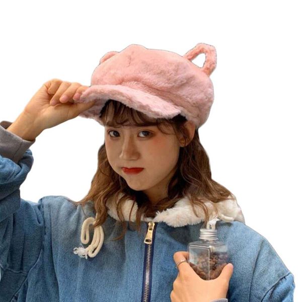 berets 2021 women autumn winter fashion beret hat female fur ear cute bear girls outdoor travel warm painter hats, Blue;gray
berets 2021 women autumn winter fashion beret hat female fur ear cute bear girls outdoor travel warm painter hats, Blue;gray