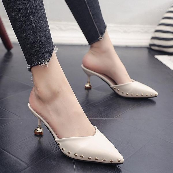 slippers women summer slides rivet high-heeled shoes lady cover toe fashion med pantofle luxury thin 2021 pointed pumps rubber1, Black
slippers women summer slides rivet high-heeled shoes lady cover toe fashion med pantofle luxury thin 2021 pointed pumps rubber1, Black