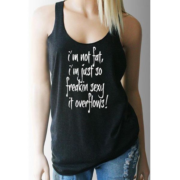 vest im not fat im just so freakin it overflows tank women sleeveless funny tank casual summer black workout shirt, White
vest im not fat im just so freakin it overflows tank women sleeveless funny tank casual summer black workout shirt, White