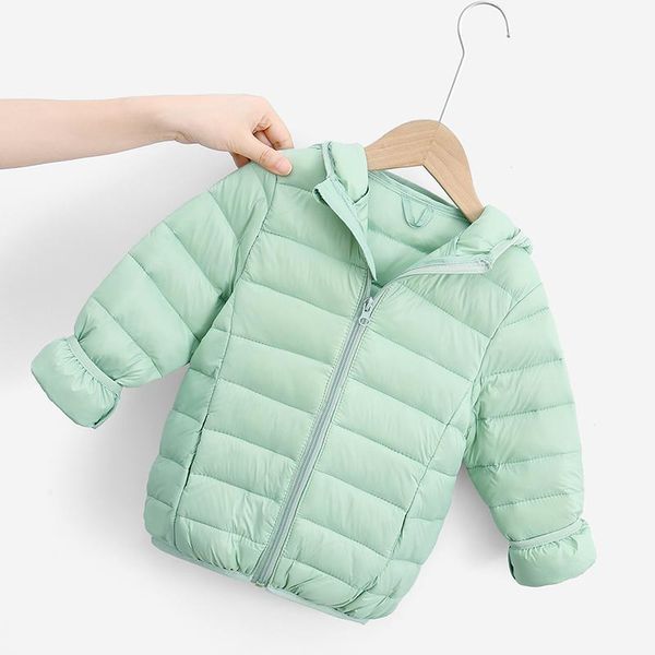new down for wear, children's super light hooded jacket, Blue;gray