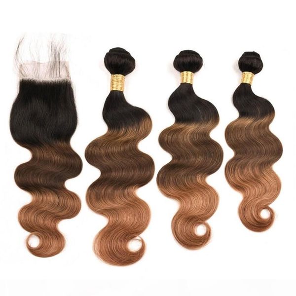 #1b 4 30 ombre human hair 3bundles with closure body wave 3tone ombre virgin hair closure with bundles brazilian ombre human hair weaves, Black;brown 
#1b 4 30 ombre human hair 3bundles with closure body wave 3tone ombre virgin hair closure with bundles brazilian ombre human hair weaves, Black;brown