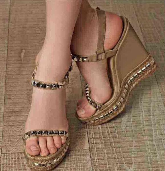 women's famous designs sandal shoes red bottom wedge cataclou sandals patent leather ladies studded heels ankle strap pumps party dress, Black
women's famous designs sandal shoes red bottom wedge cataclou sandals patent leather ladies studded heels ankle strap pumps party dress, Black