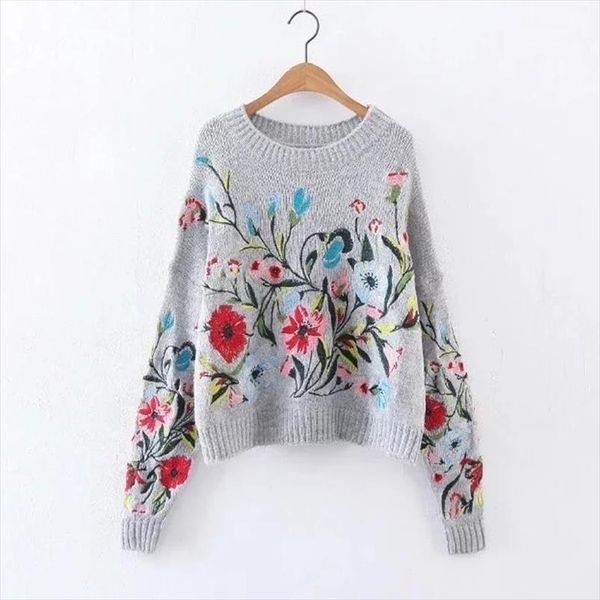 2020 korean autumn winter fashion new solid color round collar full sleeve loose embroidered sweater women v74702, White;black
2020 korean autumn winter fashion new solid color round collar full sleeve loose embroidered sweater women v74702, White;black