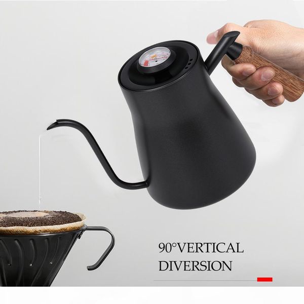 850ml coffee kettle wooden bracket hand punch pot coffee pots with thermometer lid drip gooseneck spout long mouth teapot
850ml coffee kettle wooden bracket hand punch pot coffee pots with thermometer lid drip gooseneck spout long mouth teapot