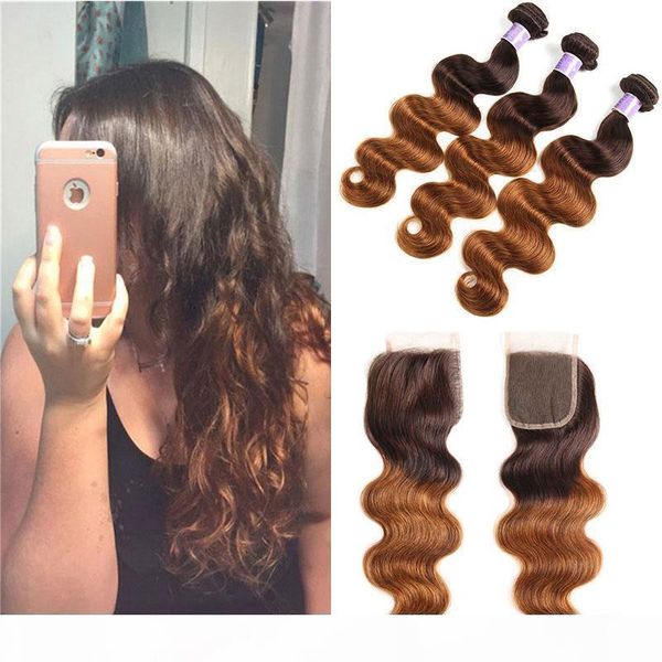 ombre two tone 4 30# black and brown human hair lace closure with weave malaysian body wave human hair 3 bundles with closure, Black;brown
ombre two tone 4 30# black and brown human hair lace closure with weave malaysian body wave human hair 3 bundles with closure, Black;brown