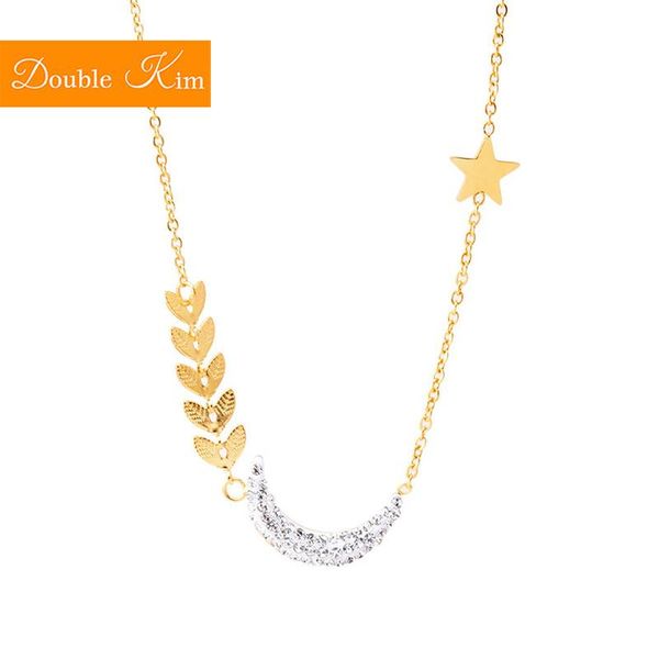 star moon wheat ear micro zircon pendant necklace titanium stainless steel metal gold chain necklaces trendy women jewelry gift, Silver
star moon wheat ear micro zircon pendant necklace titanium stainless steel metal gold chain necklaces trendy women jewelry gift, Silver