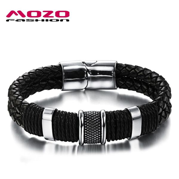 fashion men charm bracelet black leather bracelet stainless steel magnetic clasps bracelets male vintage jewelry mph891, Golden;silver
fashion men charm bracelet black leather bracelet stainless steel magnetic clasps bracelets male vintage jewelry mph891, Golden;silver