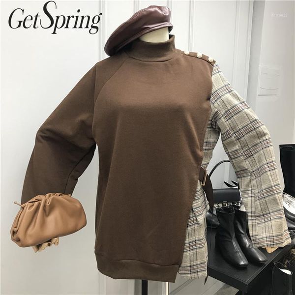 women's hoodies & sweatshirts getspring women hoodie cotton womens pullove long sleeve turtleneck plaid patchwork irregular autumn1, Black
women's hoodies & sweatshirts getspring women hoodie cotton womens pullove long sleeve turtleneck plaid patchwork irregular autumn1, Black
