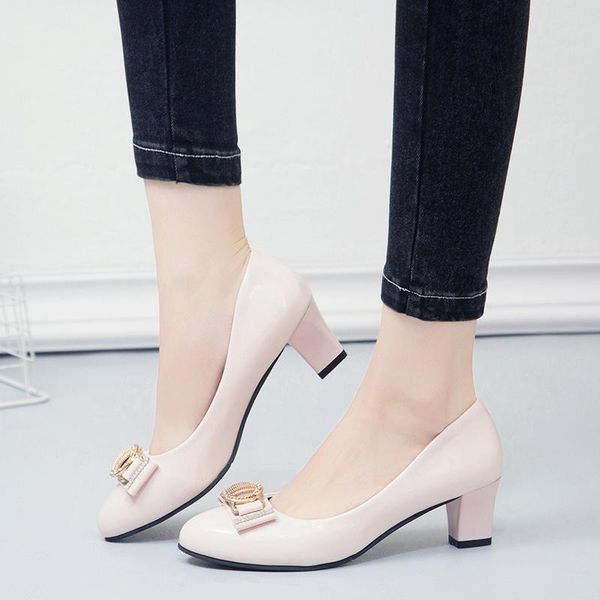 shoes woman high heels pumps women shoes patent leather elegant ladies platform heels shallow slip on wedding, Black