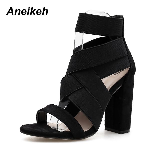 aneikeh gladiator fashion women sandals high heels open toe ankle strap elastic band shoes size 35-40 pumps black y200323
aneikeh gladiator fashion women sandals high heels open toe ankle strap elastic band shoes size 35-40 pumps black y200323