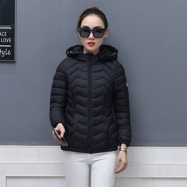streetwear lightweight thin hoodded short down coat women casual plus size slim cotton padded parkas fashion zipper short jacket 201103, Black
streetwear lightweight thin hoodded short down coat women casual plus size slim cotton padded parkas fashion zipper short jacket 201103, Black