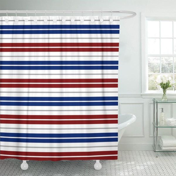 navy nautical red blue white gray stripes pattern barber shower curtain waterproof polyester fabric 72 x 78 inches with hooks
navy nautical red blue white gray stripes pattern barber shower curtain waterproof polyester fabric 72 x 78 inches with hooks