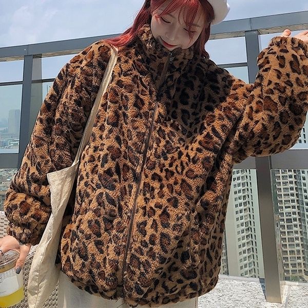 2021 warm winter fashion female leopard jacket vintage collar with zipper outwear lady loose skin size from fake superior streetwear 9wk6, Black
2021 warm winter fashion female leopard jacket vintage collar with zipper outwear lady loose skin size from fake superior streetwear 9wk6, Black