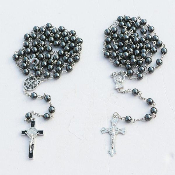 pendant necklaces 10pcs 2styles handmade 6mm hematite beads rosary chain/religious necklace catholic cross religious, Silver
pendant necklaces 10pcs 2styles handmade 6mm hematite beads rosary chain/religious necklace catholic cross religious, Silver
